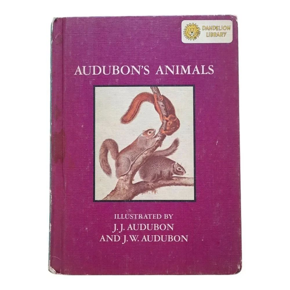 Audubon’s Animals Illustrated Book - Magenta Cover by J.J. Audubon